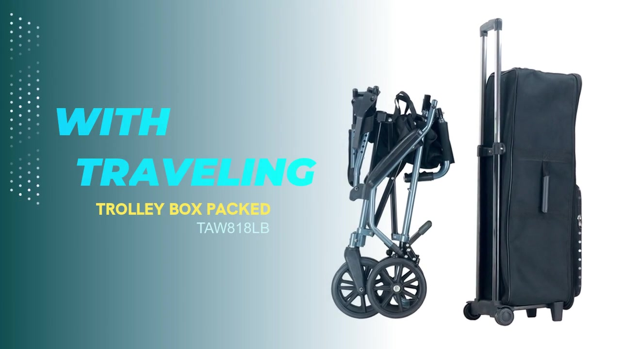 TAW818LB TOPMEDI Aluminium Travel Portable Manual Wheelchair