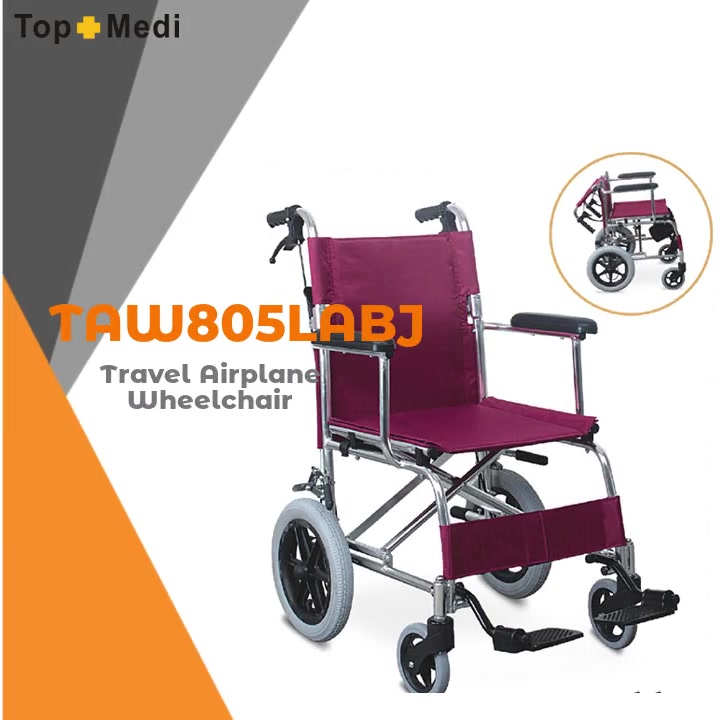 Professional TOPMEDI Manual Travel Airplane Wheelchair TAW805LABJ manufacturers