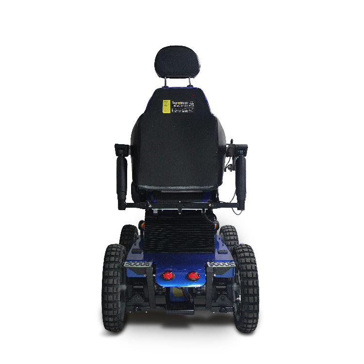 Elderly Automatic Balance Blue Off-Road Wheelchair